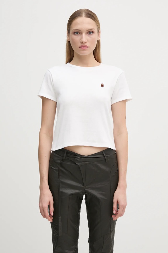 A Bathing Ape t-shirt in cotone ONE POINT MINI TEE regolare bianco 1K80209003