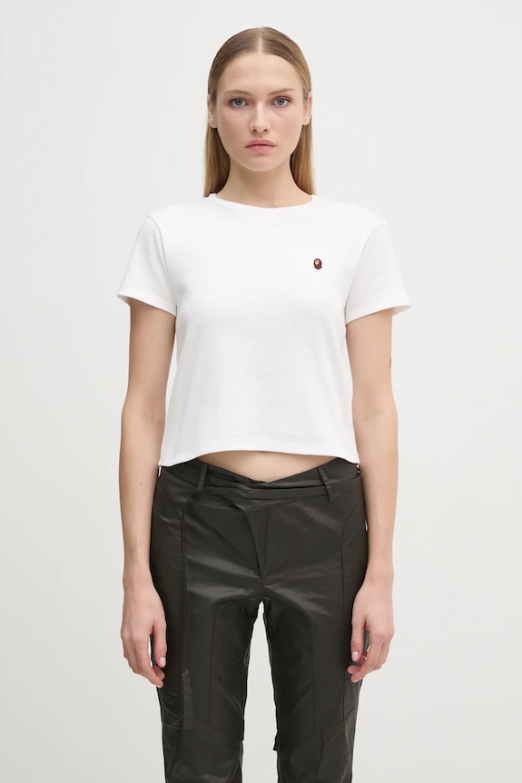 A Bathing Ape t-shirt in cotone ONE POINT MINI TEE regolare bianco 1K80209003