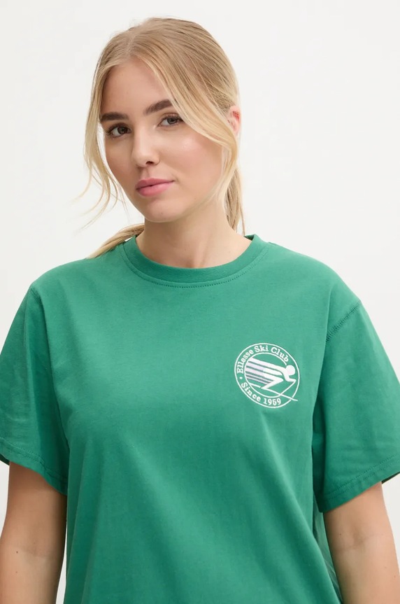 Βαμβακερό μπλουζάκι Ellesse MERIBEL πράσινο SGX20906