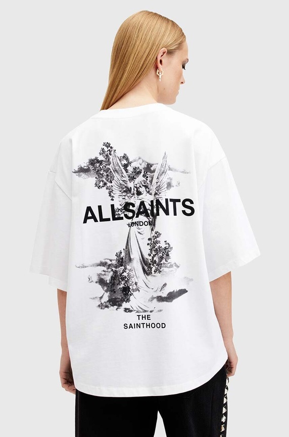 AllSaints t-shirt bawełniany GUARDIAN AMELIE TEE W101JB biały AW24