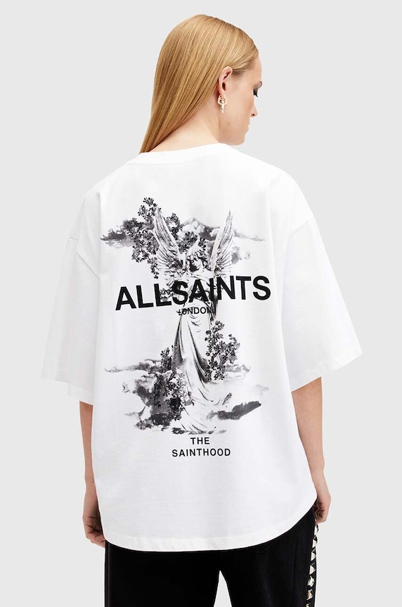 AllSaints t-shirt bawełniany GUARDIAN AMELIE TEE W101JB biały AW24