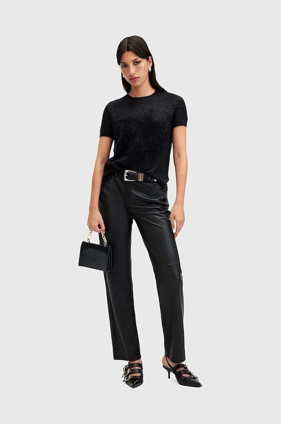 Kašmírové tričko AllSaints REBEL TEE W118KB černá