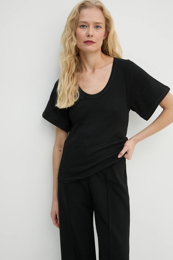 By Malene Birger t-shirt LUNAI czarny Q71679026Z