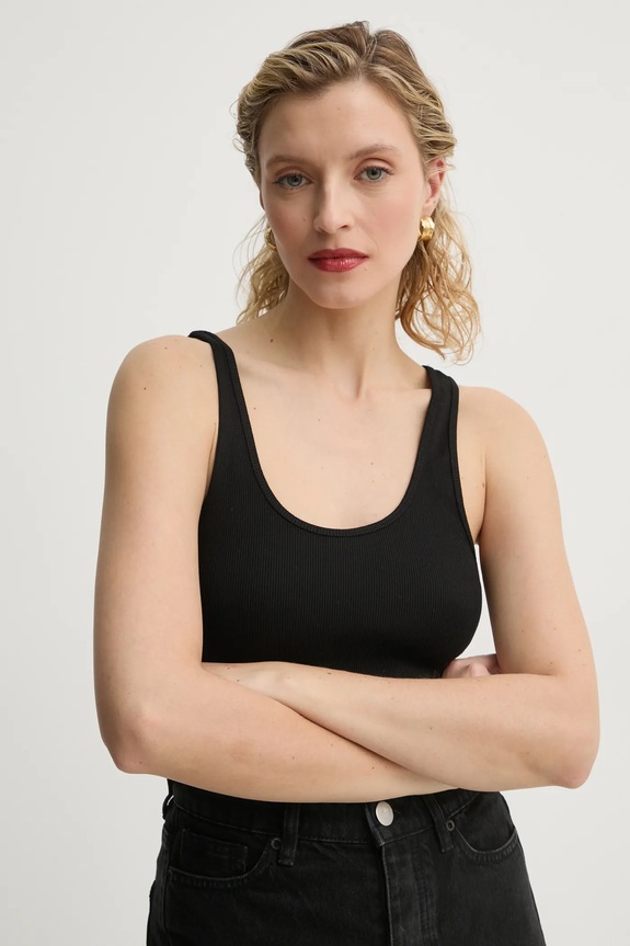 Bavlnený top By Malene Birger ANISA slim čierna Q71679010Z