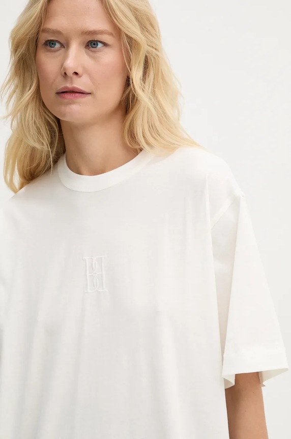 By Malene Birger t-shirt bawełniany FAYEH. beżowy Q72365007Z