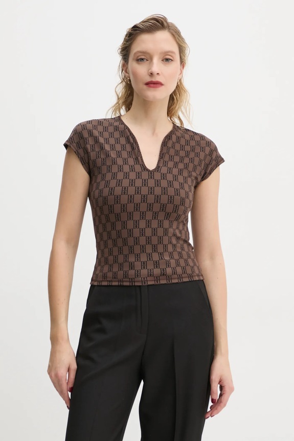 Tričko By Malene Birger VENAZIA slim hnedá Q72465001