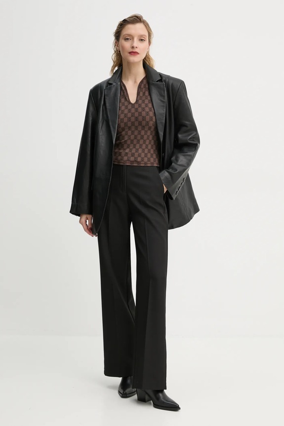Tričko By Malene Birger VENAZIA Q72465001 hnedá AW24