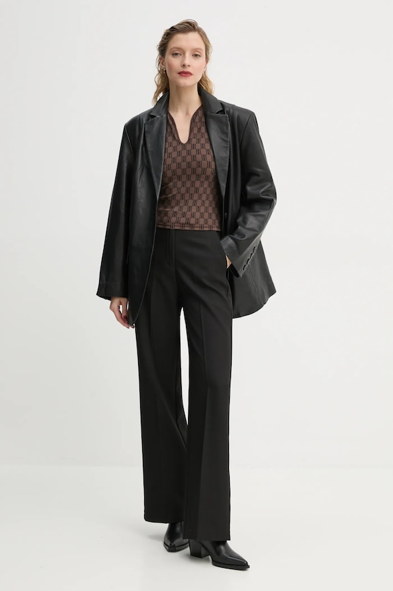 Tričko By Malene Birger VENAZIA Q72465001 hnedá AW24