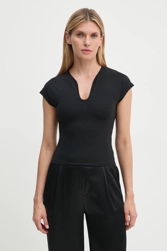 Tričko By Malene Birger VENAZIA slim čierna Q72465001