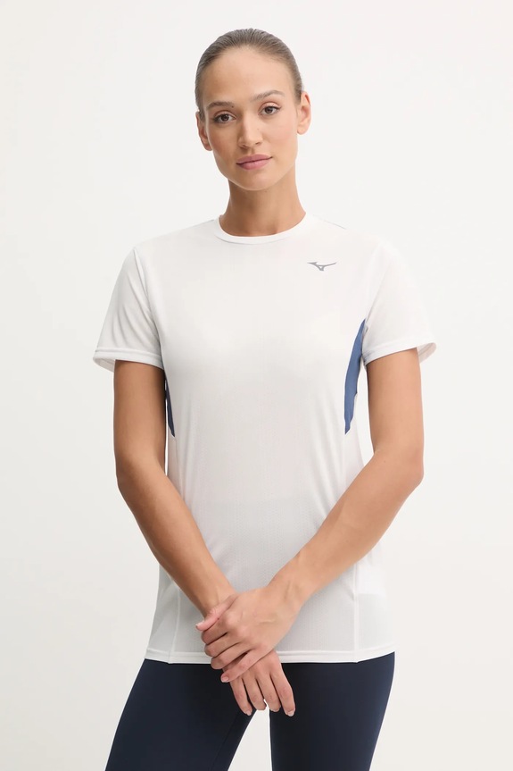 Μπλουζάκι για τρέξιμο Mizuno DryAeroFlow στάμπα λευκό J2GAB004