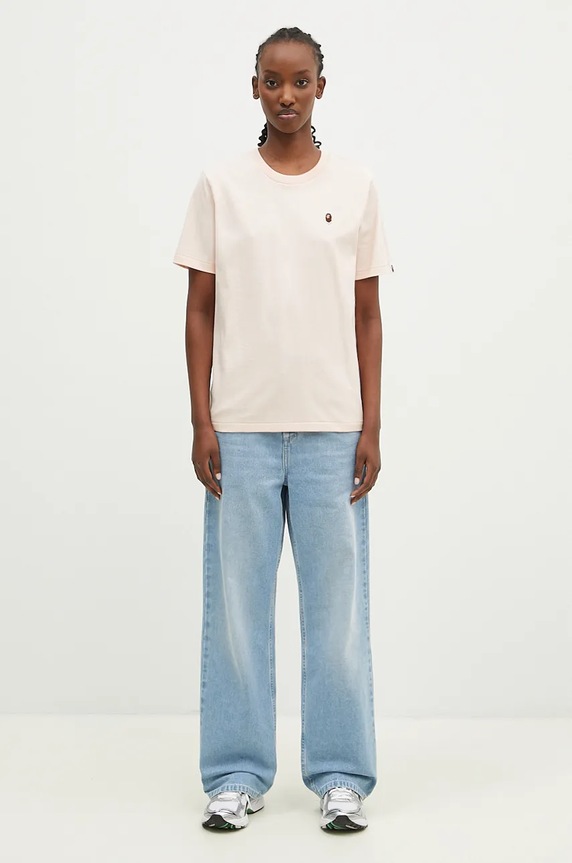 A Bathing Ape cotton t-shirt Ape Head One Point 1K80210004 orange