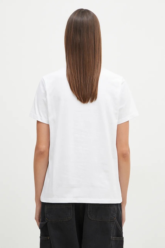 Odzież GANNI t-shirt bawełniany Basic Jersey Cherry T4004 biały