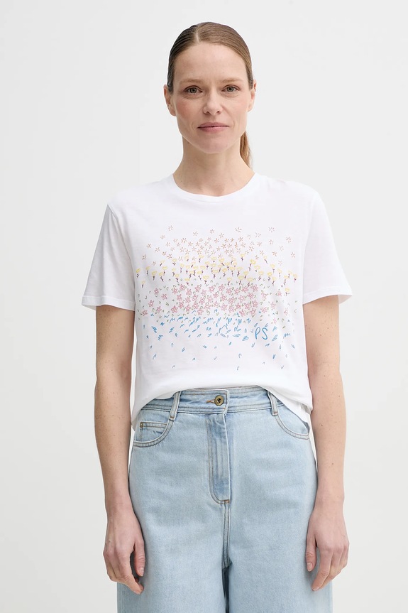 PS Paul Smith t-shirt bawełniany wzorzyste biały W2R.G799.PP4954