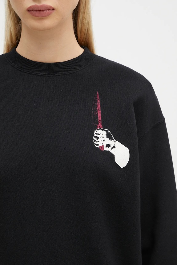 Undercover bluza bawełniana C/S czarny UC2D1894.3