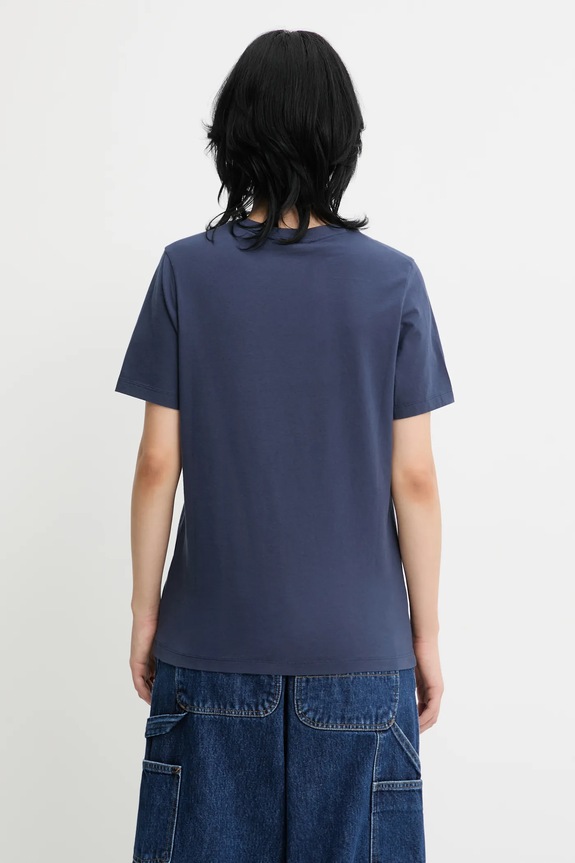 Ρούχα Βαμβακερό μπλουζάκι Maison Kitsuné Fox Head Patch LW00105KJ0008 σκούρο μπλε