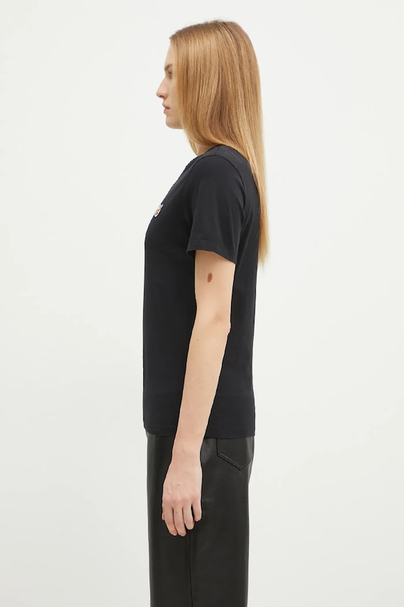 Maison Kitsuné tricou din bumbac Fox Head Patch LW00105KJ0008 negru SS25
