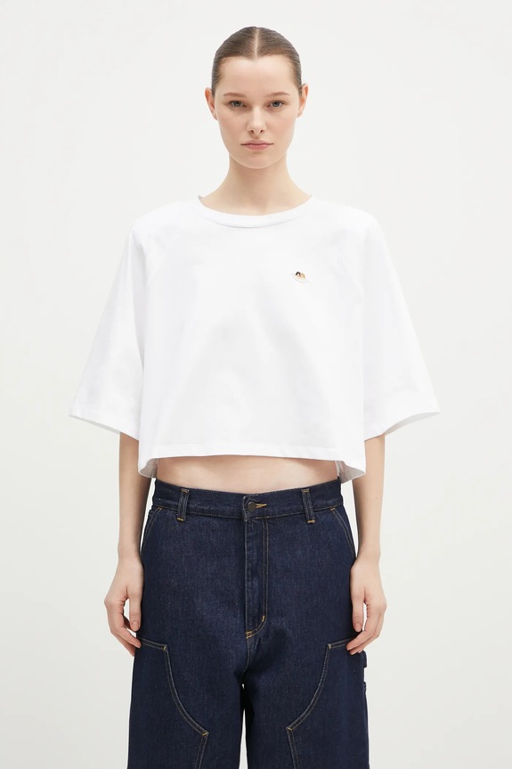 Бавовняна футболка Fiorucci Angel гладкий білий W01FPTSH106CJ01WH01