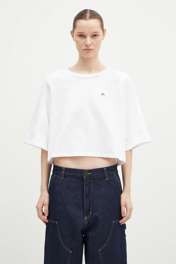 Бавовняна футболка Fiorucci Angel гладкий білий W01FPTSH106CJ01WH01