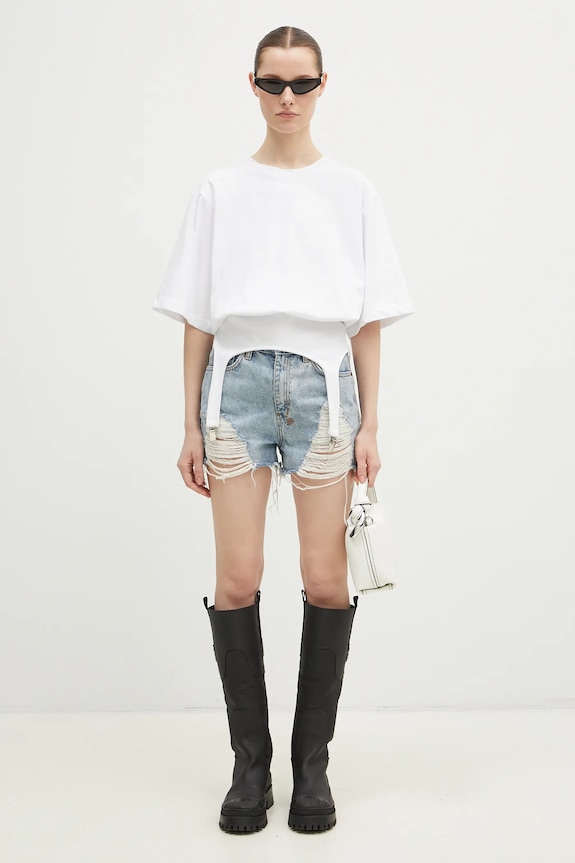 Fiorucci t-shirt bawełniany Suspender Belt W01FMTSH263CJ01WH01