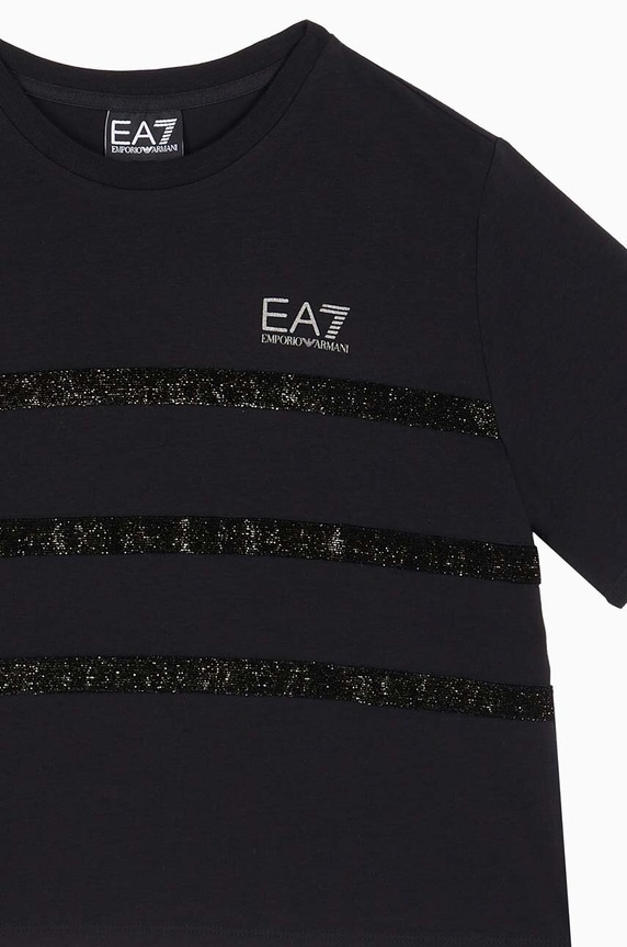 Dziewczynka EA7 Emporio Armani t-shirt dziecięcy 6DFT09.FJDZZ czarny