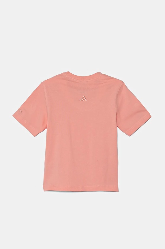 Dječja pamučna majica kratkih rukava adidas J SZN GFX TEE IV7114 roza AW24