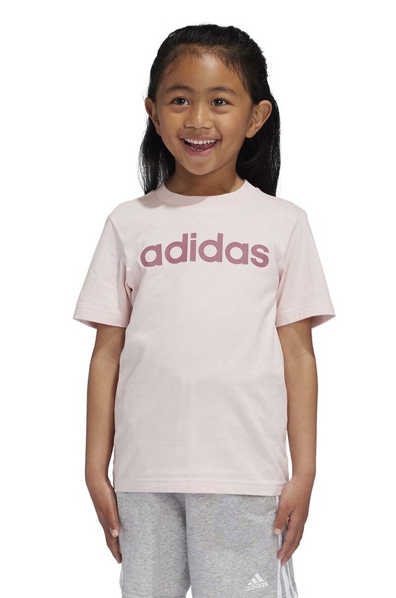 adidas gyerek pamut póló LK LIN CO TEE pamut rózsaszín IW0874