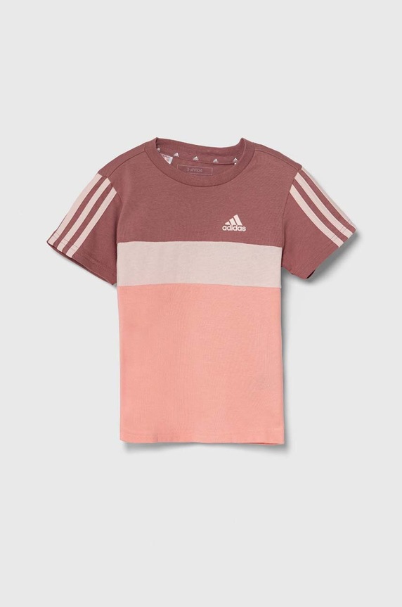 Дитяча бавовняна футболка adidas LK 3S TIB T бавовна рожевий IW3480