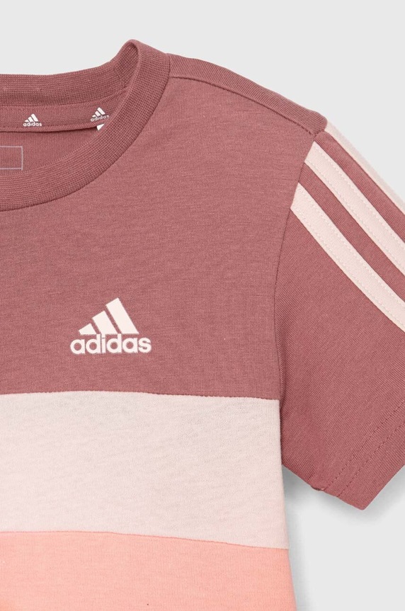Дівчинка Дитяча бавовняна футболка adidas LK 3S TIB T IW3480 рожевий