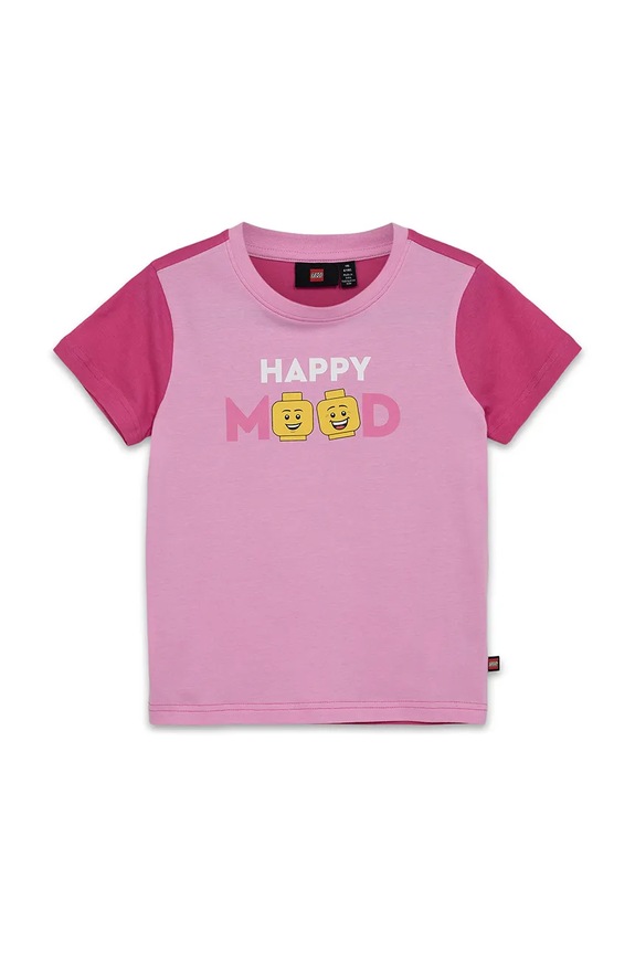 Lego tricou de bumbac pentru copii LWTANO 628 print roz 12011336.G