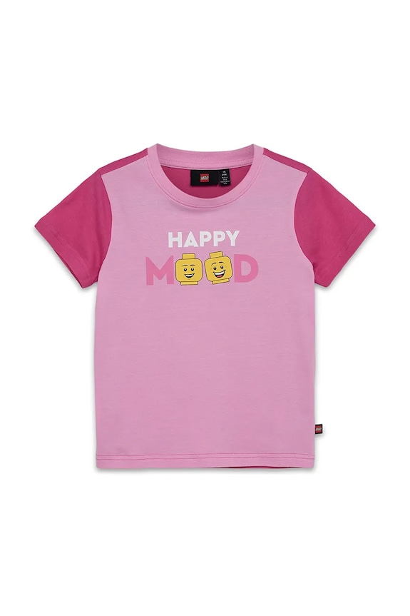 Lego tricou de bumbac pentru copii LWTANO 628 print roz 12011336.G