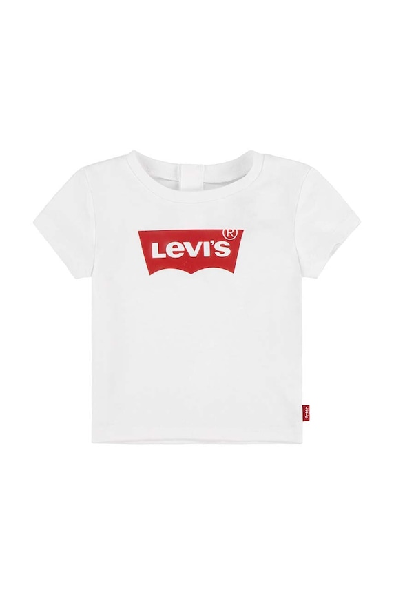 Pamučna majica kratkih rukava za bebe Levi's BATWING TEE print bijela 1EK825
