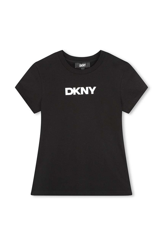 Dkny t-shirt dziecięcy z elastanem czarny D62036.126.150