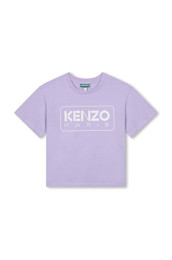 Kenzo Kids t-shirt bawełniany dziecięcy nadruk fioletowy K60704.114.150