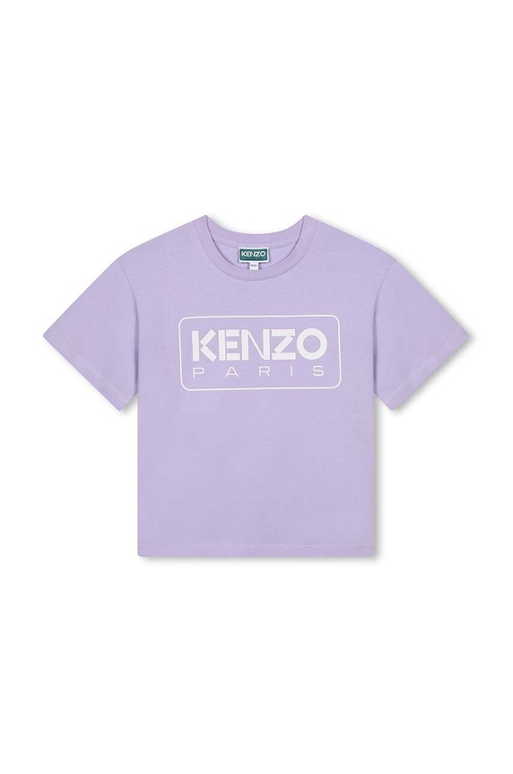 Kenzo Kids t-shirt bawełniany dziecięcy nadruk fioletowy K60704.114.150