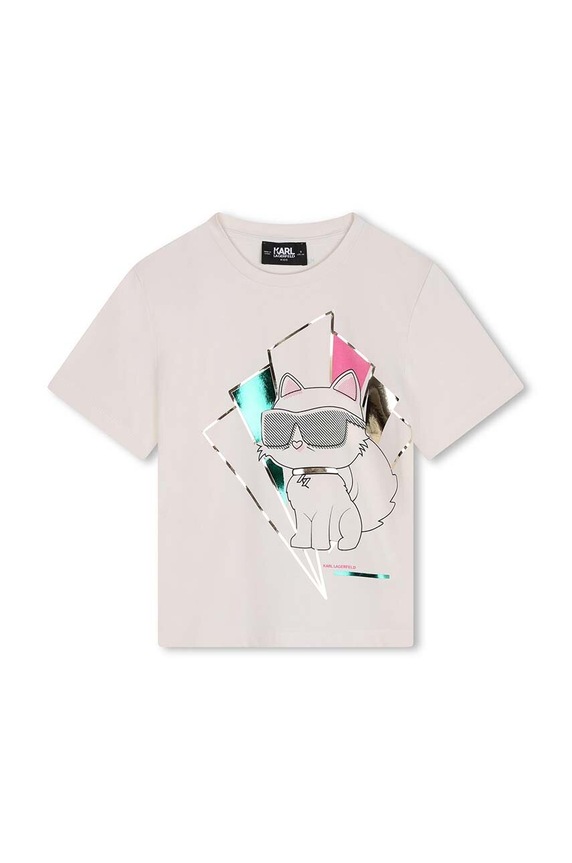 Dětské tričko Karl Lagerfeld Z30184.114.150 béžová AW24