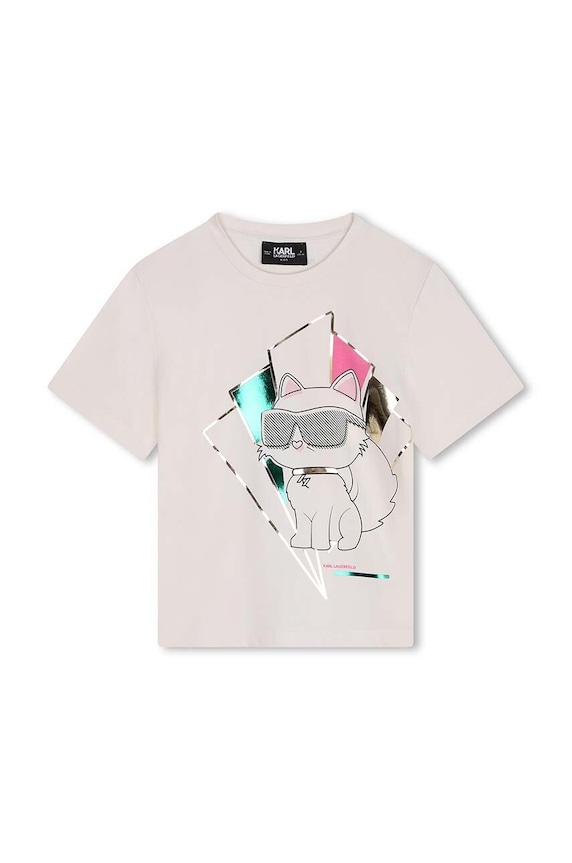 Dětské tričko Karl Lagerfeld Z30184.114.150 béžová AW24