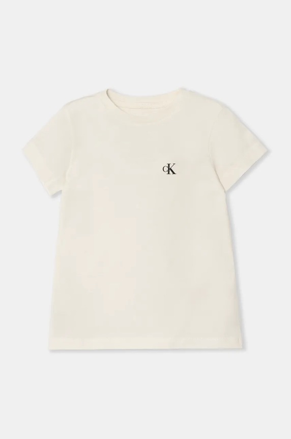 Dziewczynka Calvin Klein Jeans t-shirt bawełniany dziecięcy 2-pack IG0IG02741.9BYH.104.116 beżowy