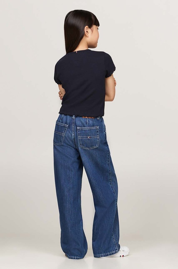 Dětské bavlněné tričko Tommy Hilfiger KG0KG08138.9BYH.104.122 námořnická modř