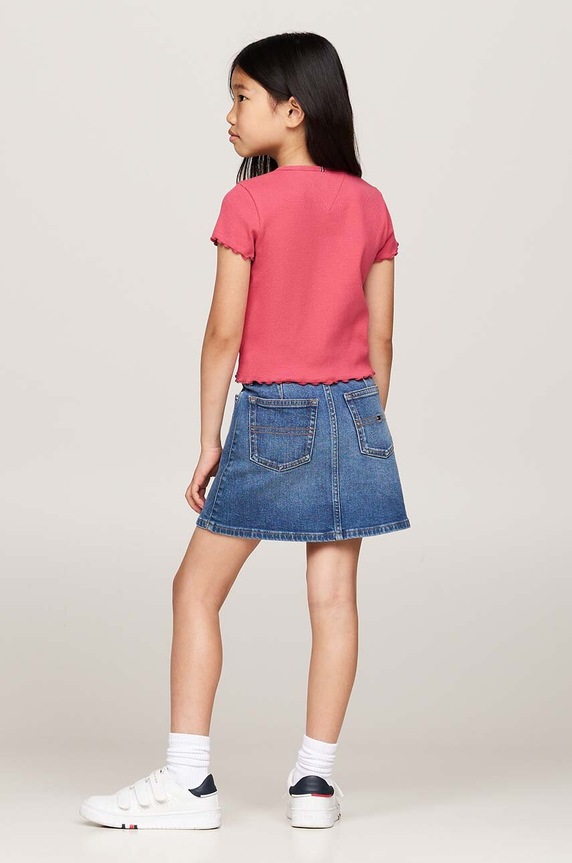 Dětské bavlněné tričko Tommy Hilfiger KG0KG08138.9BYH.128.176 růžová