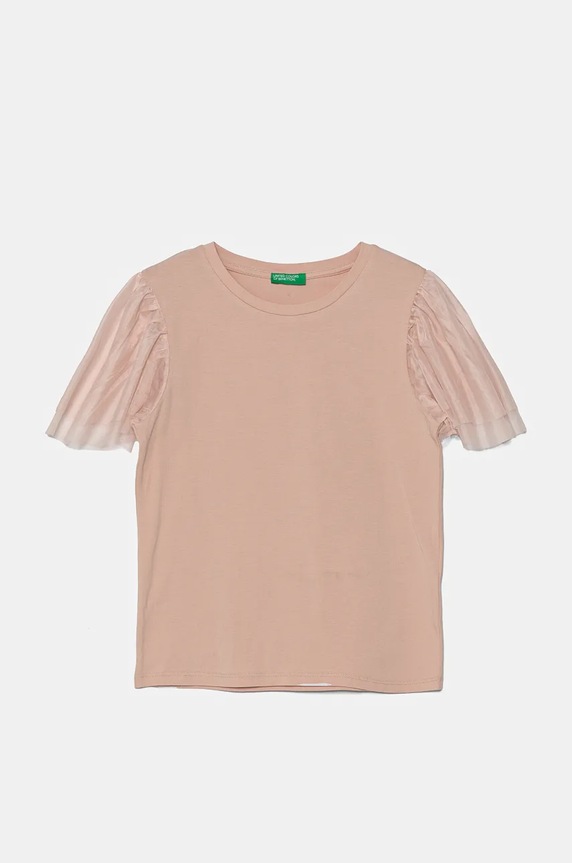 Дитяча футболка United Colors of Benetton з еластаном рожевий 3Q8DC10LW.G.Seasonal
