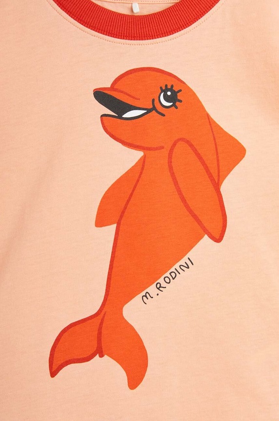 Chłopiec Mini Rodini t-shirt bawełniany dziecięcy Dolphin 2462012742 pomarańczowy