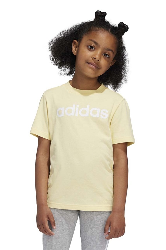 adidas gyerek pamut póló LK LIN CO TEE pamut sárga IW0875