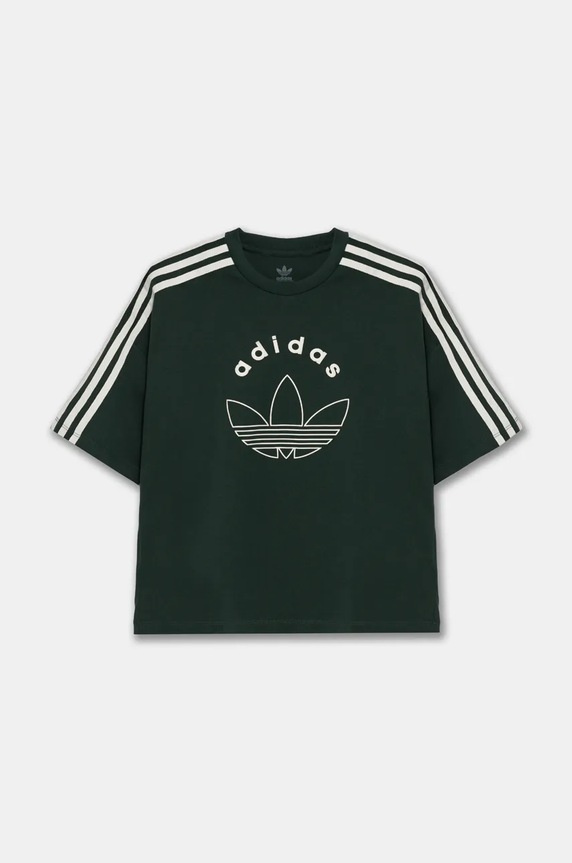 Dječja pamučna majica kratkih rukava adidas Originals TEE IY9545 zelena AW24