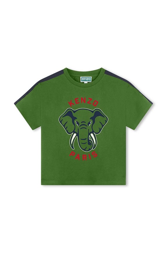 Detské bavlnené tričko Kenzo Kids bavlna zelená K60745.114.150