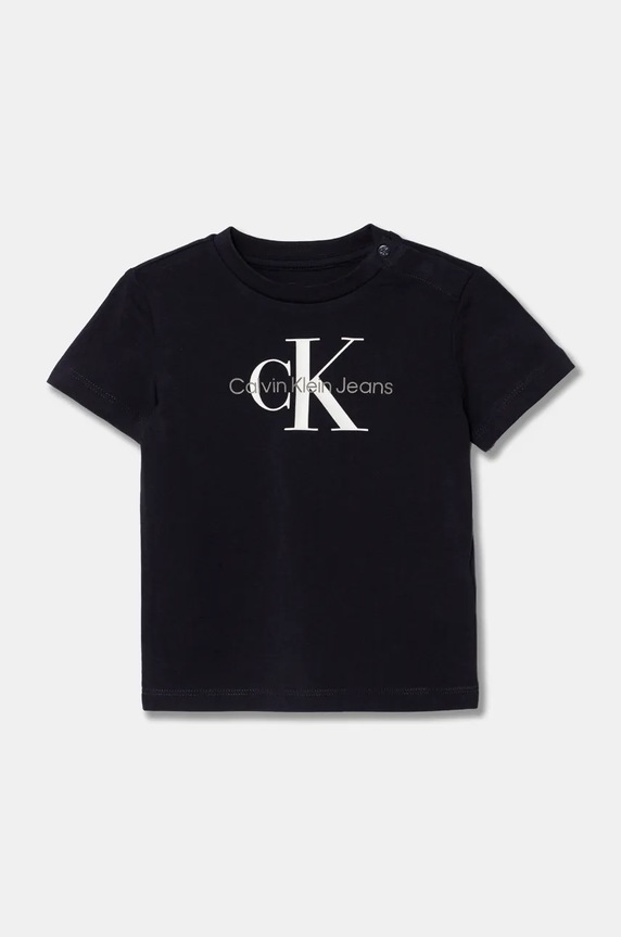Dětské tričko Calvin Klein Jeans s elastanem černá IN0IN00001.9BYH