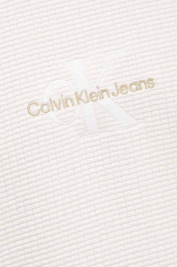 Bavlněné tričko Calvin Klein Jeans J30J325645 béžová