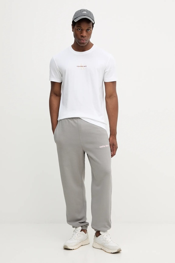 Bavlnené tričko Calvin Klein Jeans J30J325649 biela SS25