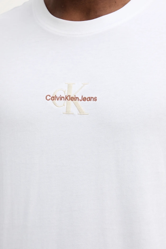 Bavlnené tričko Calvin Klein Jeans J30J325649 biela