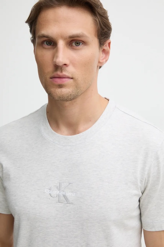 Bavlnené tričko Calvin Klein Jeans sivá J30J325649