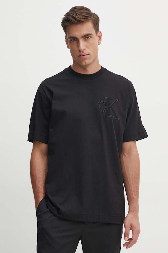 Calvin Klein Jeans t-shirt bawełniany regular czarny J30J325657